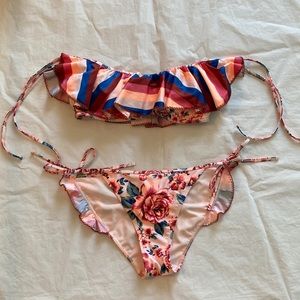 No Boundaries Womens Bikini Top Size Med Bottoms Large